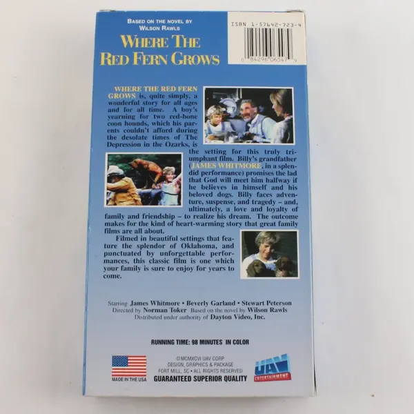 Vintage Where the Red Fern Grows VHS Tape 1996, #6547 
