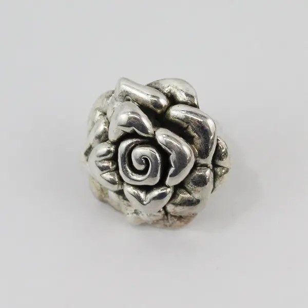KHAS 925 Sterling Silver Floral Ring Size 6.25