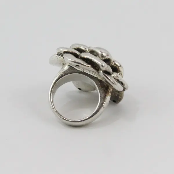 KHAS 925 Sterling Silver Floral Ring Size 6.25
