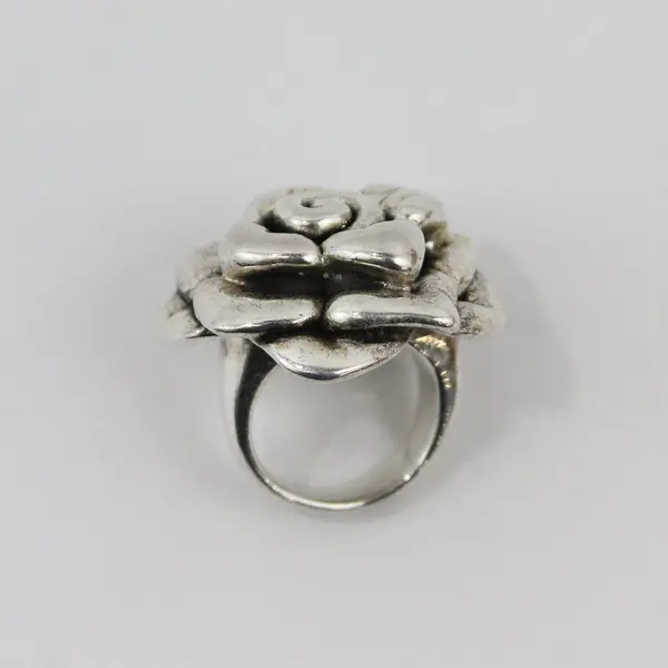 KHAS 925 Sterling Silver Floral Ring Size 6.25