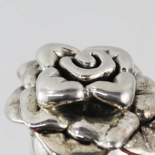 KHAS 925 Sterling Silver Floral Ring Size 6.25