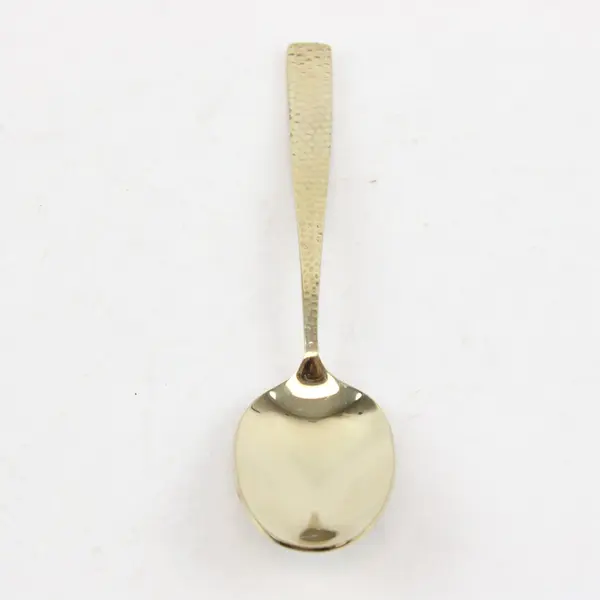 Fortessa Lucca Faceted Brushed Gold 18/10 SS Oval Soup Spoon 7.25" Rare HTF Pat