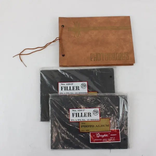 Springfield Photo Mount Photo Album NO. 120 & 2 Sealed Packs of 25 Filler Sheets