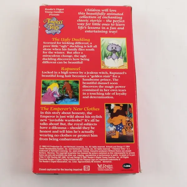 Reader's Digest Timeless Tales Hallmark VHS Ugly Duckling Rapunzel Emperor's