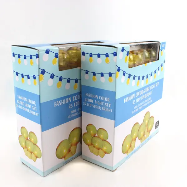 Set of 2 Rite Aid Fashion Color Globe Light Sets 25 LED Yellow