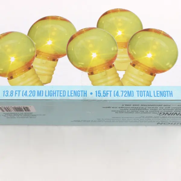 Set of 2 Rite Aid Fashion Color Globe Light Sets 25 LED Yellow