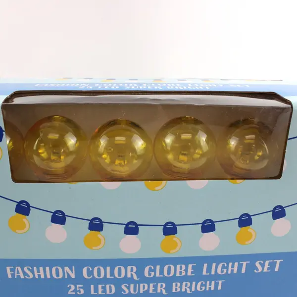 Set of 2 Rite Aid Fashion Color Globe Light Sets 25 LED Yellow