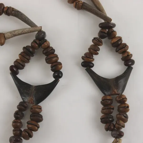 Brown Seed Shell Boho Beaded Necklace 23"