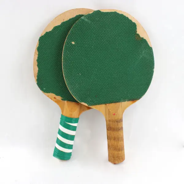 Vintage Trans Global Sports Table Tennis Set 4 Paddles Net Clamps