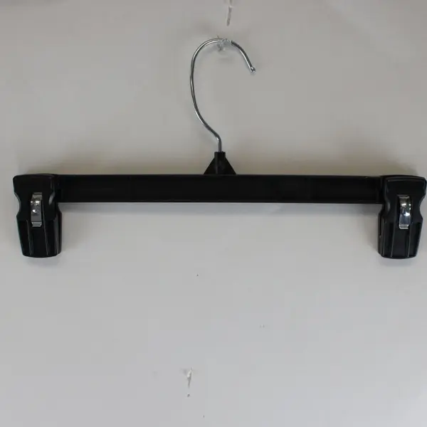 Mixed Lot of 12 Black Plastic Retail Skirt Pants Hangers with Clips