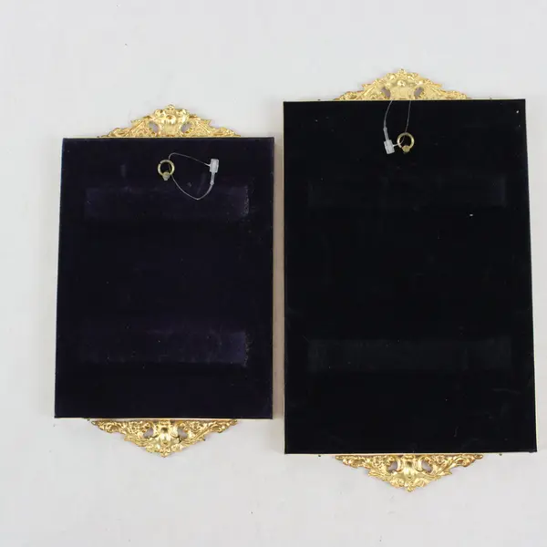 Lot of 2 Gold Ornate Picture Frames Floral Wall Hanging 4x6 5x7