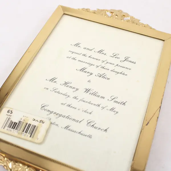 Lot of 2 Gold Ornate Picture Frames Floral Wall Hanging 4x6 5x7