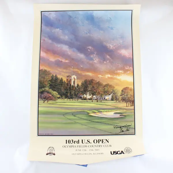 2003 US OPEN Golf Tournament Poster Olympia Fields Steve Lotus Signed Print 