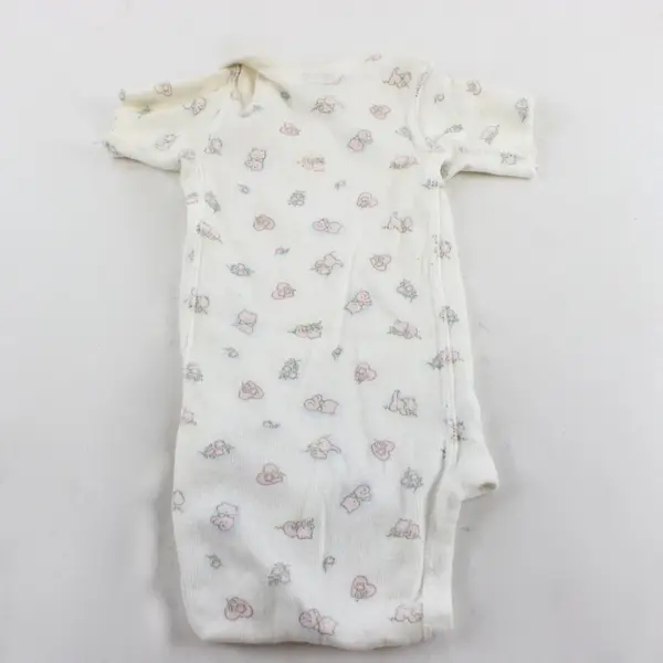 Gerber Pink Kitten Print White Short-Sleeved Onesie Newborn