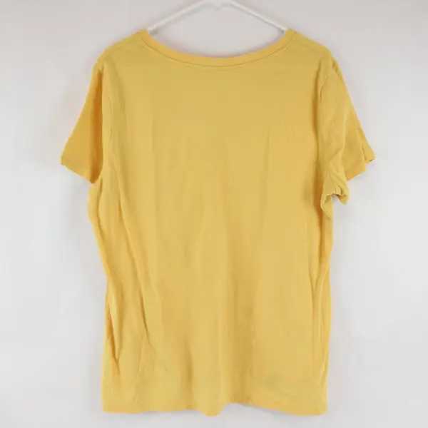 a.n.a A New Approach Yellow V-Neck T-Shirt XXL Short Sleeve Casual Top 