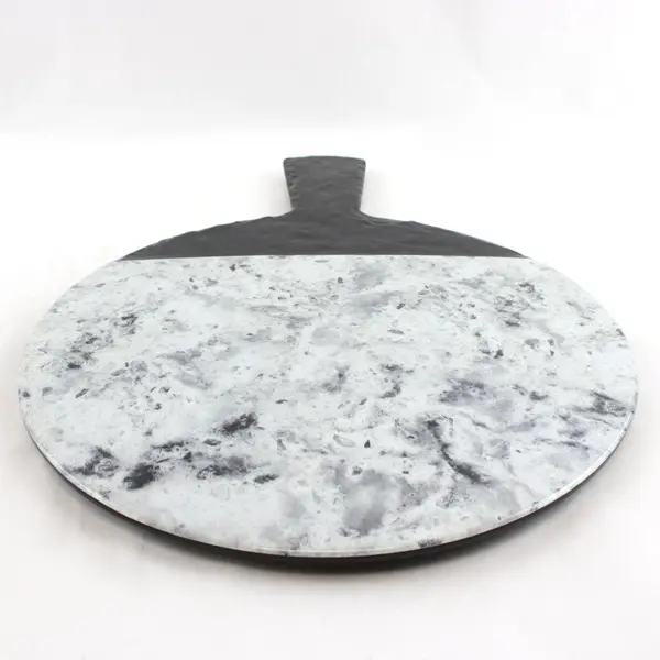 Elite Global Solutions Round Horizons Faux Marble Serving Board 12"