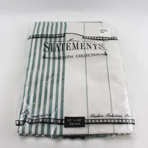 Home Statements Green and White Striped Tablecloth 52" Square