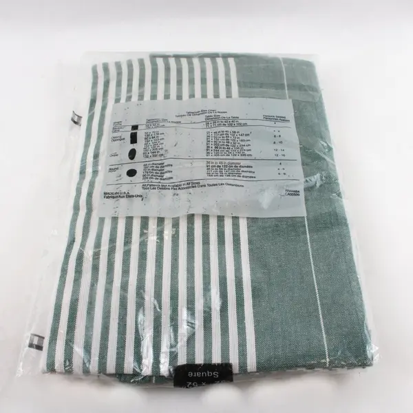 Home Statements Green and White Striped Tablecloth 52" Square