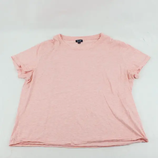 Splendid T Shirt Women’s XXL Pink White Striped Short Sleeves Stretch Tee