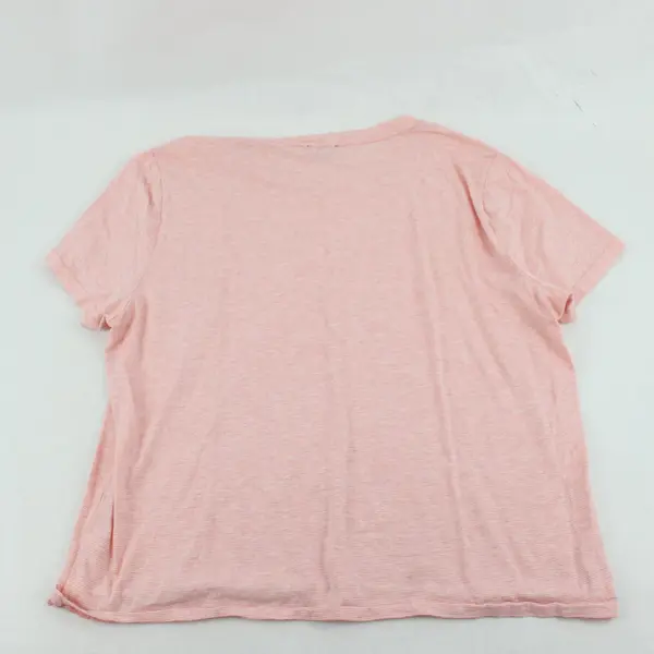 Splendid T Shirt Women’s XXL Pink White Striped Short Sleeves Stretch Tee