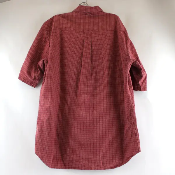 Timberland Red Plaid Short-Sleeved Button-Down Men's Large