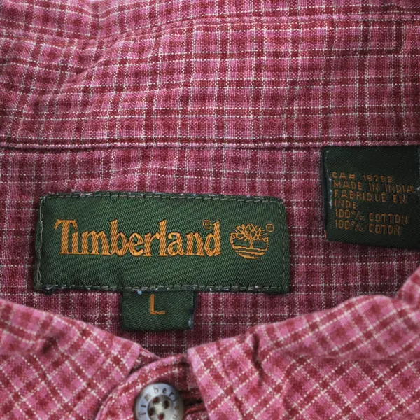 Timberland Red Plaid Short-Sleeved Button-Down Men's Large