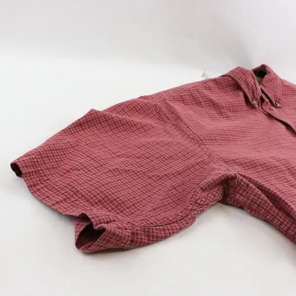 Timberland Red Plaid Short-Sleeved Button-Down Men's Large