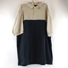 Dockers Beige and Navy Cotton Blend Golf Polo Men's XL