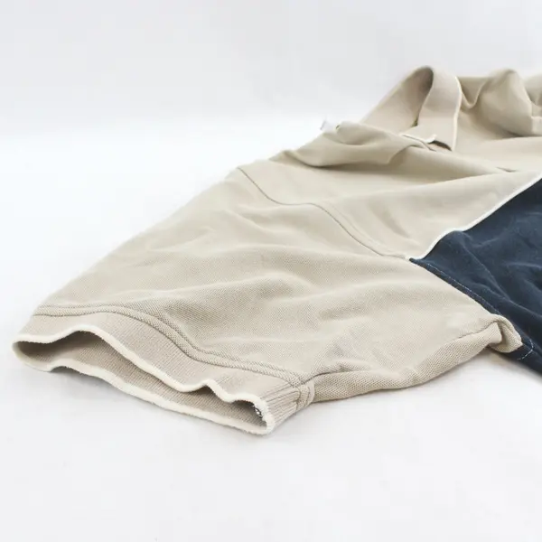 Dockers Beige and Navy Cotton Blend Golf Polo Men's XL
