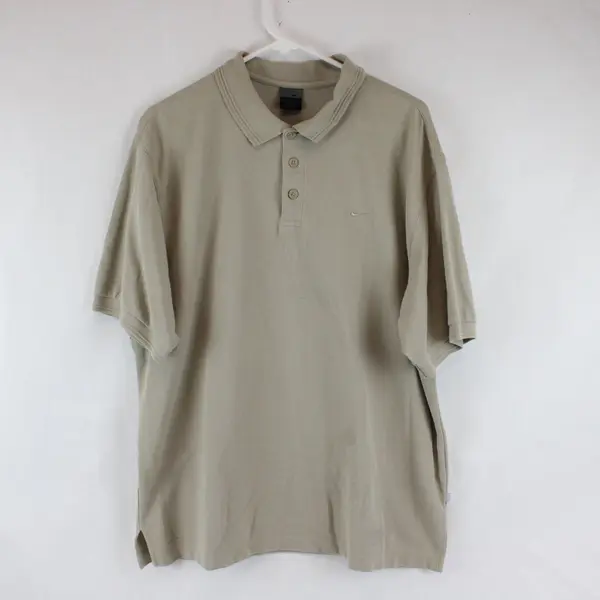 Nike Dri-Fit Beige Cotton Blend Polo Shirt Men's XL