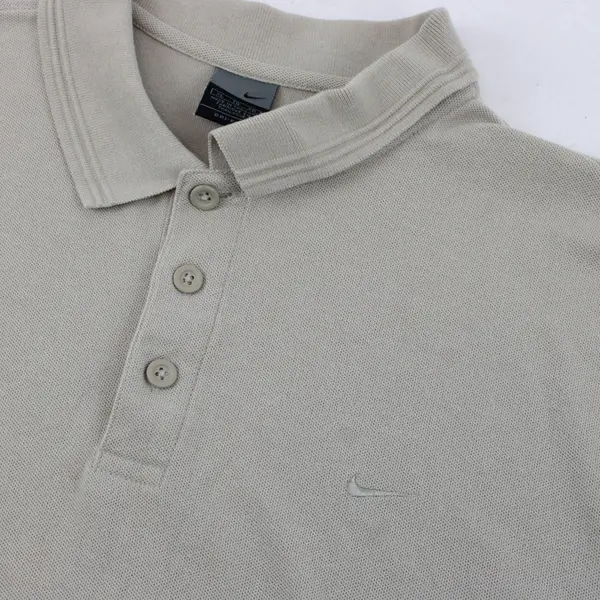 Nike Dri-Fit Beige Cotton Blend Polo Shirt Men's XL