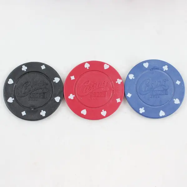 Lot of 92 Casino Poker Chips Black Red Blue
