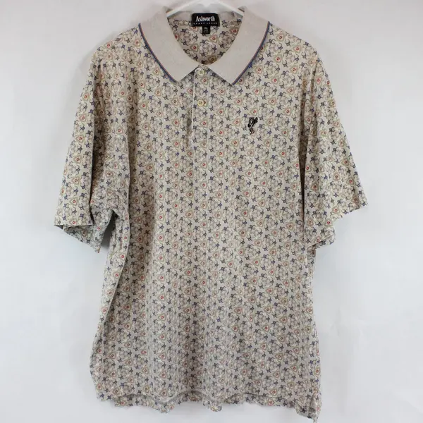Ashworth Harry Logan Multicolor Patterned Golf Polo Shirt Men's XL