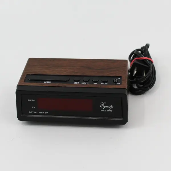 Vintage Equity Solid State Alarm Clock Model 1016 W/Battery Backup Works