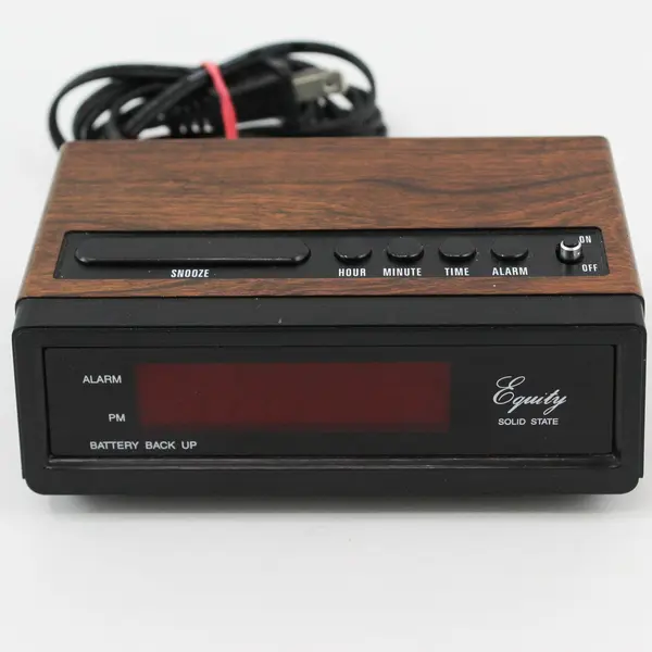 Vintage Equity Solid State Alarm Clock Model 1016 W/Battery Backup Works