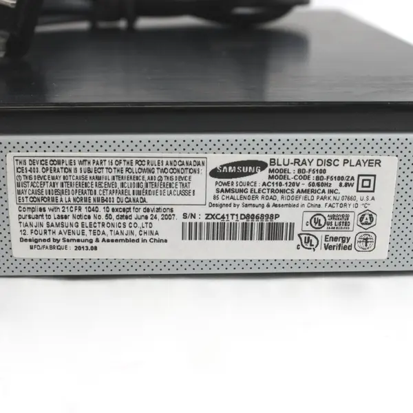 Samsung BD-F5100 Blu-ray Disc Player No Remote