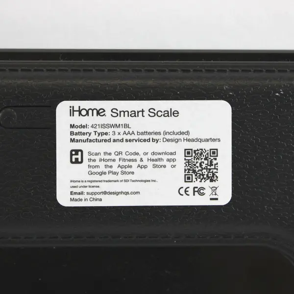 iHome 4211SSWM1BL Smart Wi-Fi Bluetooth Bathroom Scale Black Silver