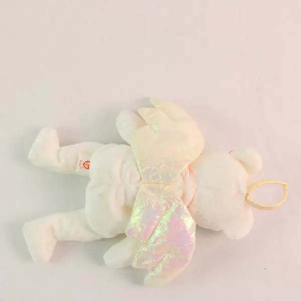Ty Beanie Babies Halo White Angel Bear Plush Retired 1998 Iridescent Wings