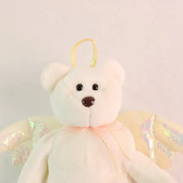 Ty Beanie Babies Halo White Angel Bear Plush Retired 1998 Iridescent Wings