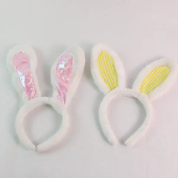Lot of 2 White Plush Bunny Ears Headband Costume Dress Up