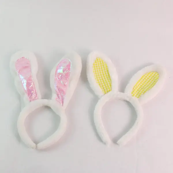 Lot of 2 White Plush Bunny Ears Headband Costume Dress Up
