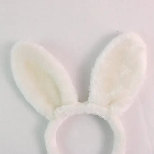 Lot of 2 White Plush Bunny Ears Headband Costume Dress Up