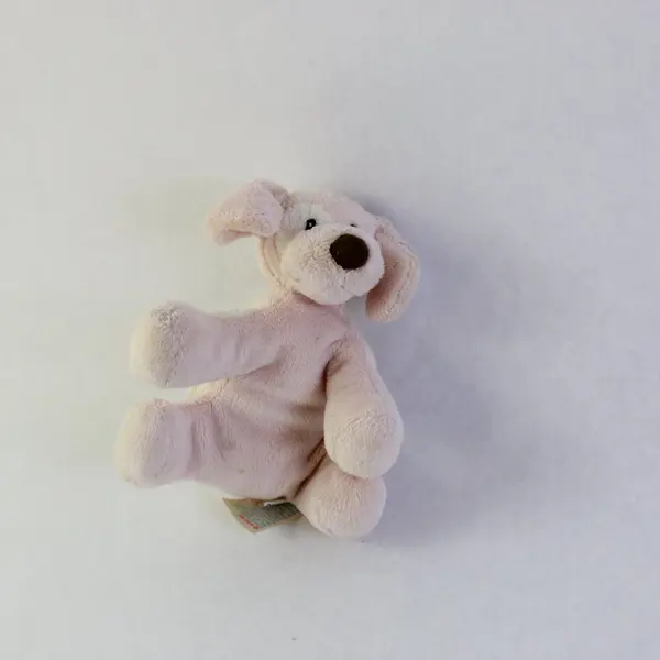 Gund Baby Spunky Rattle Plush Dog Pink White Baby Toddler Toy 4in