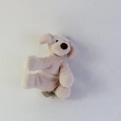Gund Baby Spunky Rattle Plush Dog Pink White Baby Toddler Toy 4in