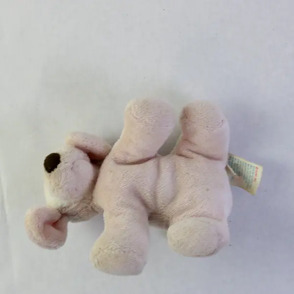 Gund Baby Spunky Rattle Plush Dog Pink White Baby Toddler Toy 4in