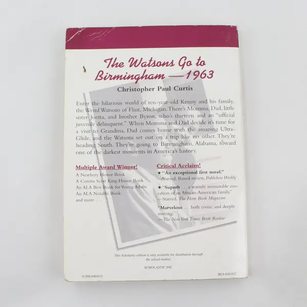 VTG The Watsons Go to Birmingham - 1963 Christopher Paul Curtis 1998 PB Good