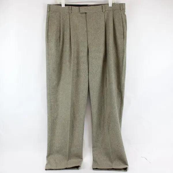 Slates Beige Tweed Tapered Leg Dress Pants Men's 38x32