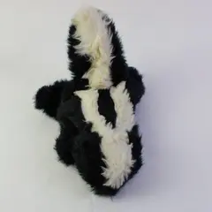 Vintage Folkmanis Skunk Plush Hand Puppet Black White Made in USA