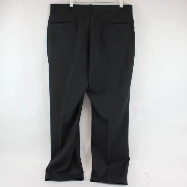 Slates Black Tapered-Leg Wool Blend Dress Pants Men's Size 38x32