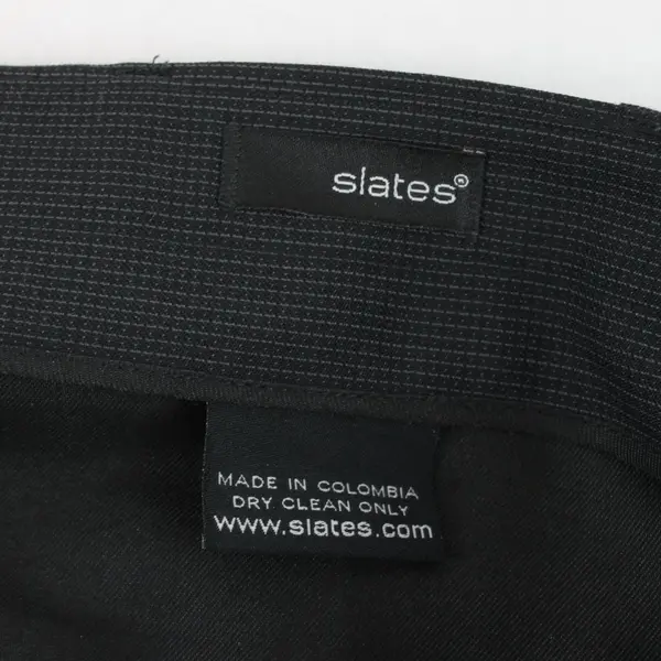 Slates Black Tapered-Leg Wool Blend Dress Pants Men's Size 38x32